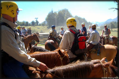 Piero (right) checks to be sure that we know the horse language.