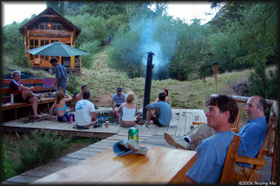 Allan and Alan relax after a day on the river.