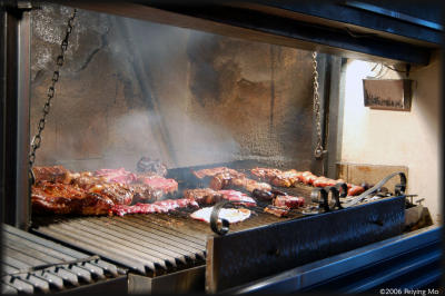 The parrilla at Alberto's - a famous steak house in Bariloche.