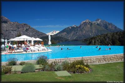 Llao Llao hotel's swimming pool has a fantastic setting