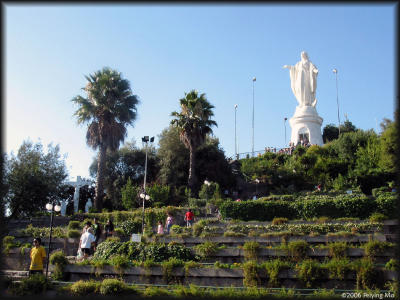 A colossal statue of Virgin Mary is on the top of the hill (300m).