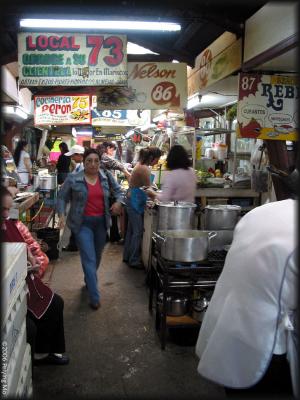 The always congested and bustling dining shops at the market