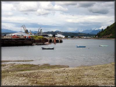 Puerto Montt's waterfront has a small bay near its biggest dock