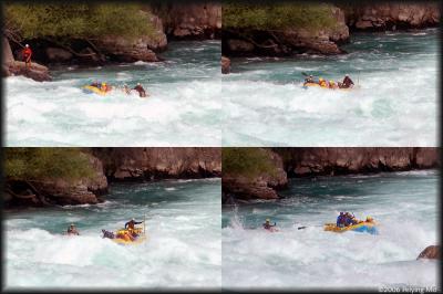 Alex loses his grip on an oar in the process, but gets it back quickly