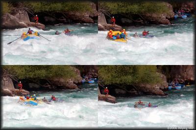 Phil's raft disappears at the bottom of the rapid