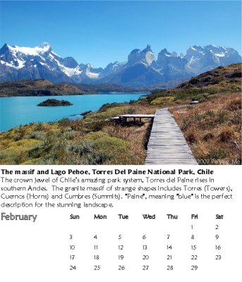 The Massif and Lago Pehoe, Torres Del Paine National Park, Chile