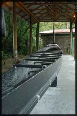 A replica of a traditional Maori boat