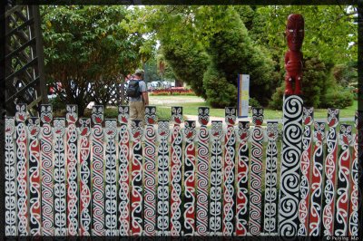 Maori art influenced fence