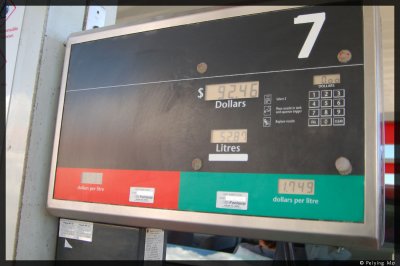 Gas price to fill up a Camry