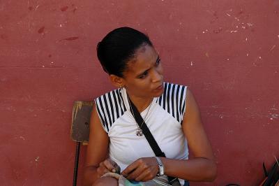 Sewing in the street - Trinidad