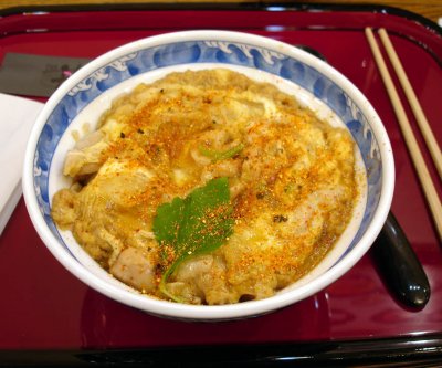 Nara Series starts here.  Lunch in Nara, Mother and Child - it's chicken and egg over rice
