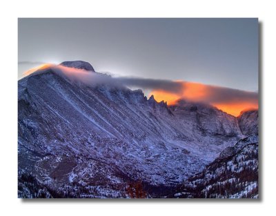 Sunrise behind Longs Peak