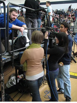 TV Productions Students interview a camera operator