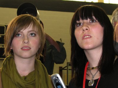 Ashley and Heather stare in awe