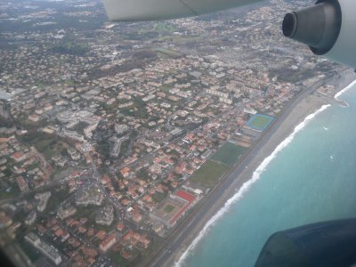 over Antibes descending into Nice