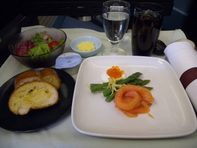CX in J HKG to SFO part of meal
