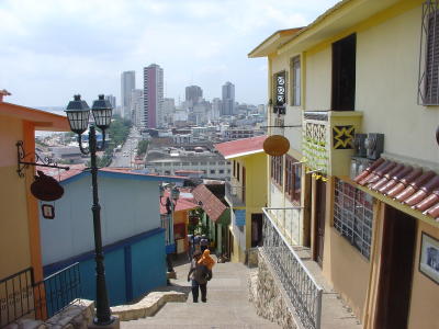 Guayaquil descending Cerrro Santa Ana