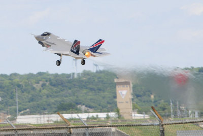 F-35 AF-1 Burner Takeoff, above the fenceline