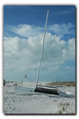 Lone Sailboat, 12/25/05, Siesta Beach