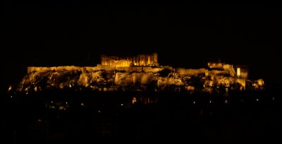 the acropolis at night