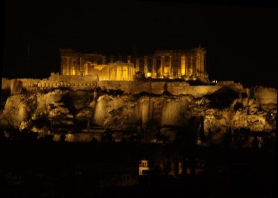 the acropolis at night