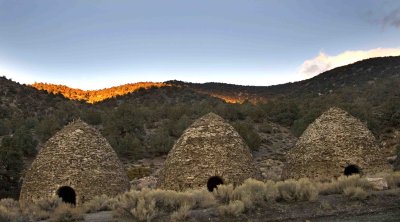 Charcoal kilns at dusk