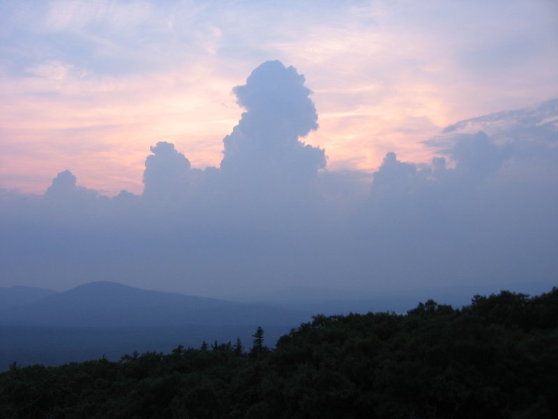 thunderheads at sunset from Mt. Battie