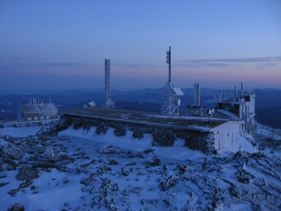 April 3, 2008 Sunset's glow at Mount Washington Observatory