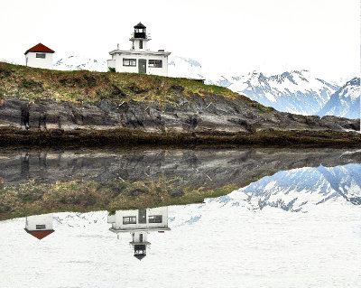 Lighthouse At Juneau,  Gulf Of Alaska