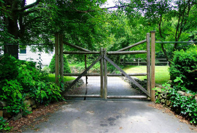 Front gate from road