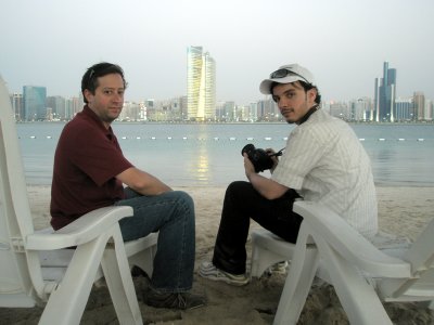 Tom and Ahmed enjoying the evening in Abu Dhabi
