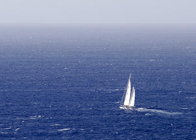 Sailing in brisk wind