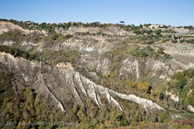 Lubriano is built cliffside
