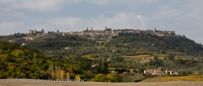 Town of Montalcino on the hill