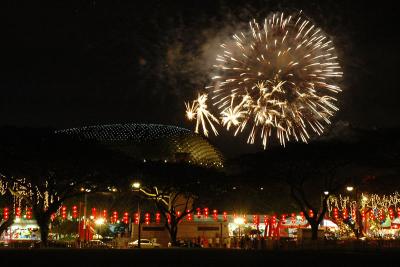 Chinese New Year Fireworks celebration at Singapore River