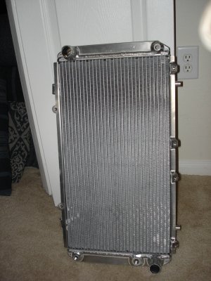 9lb AL radiator to replace leaking ~14 OEM radiator.