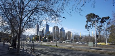 Looking towards Melbourne city