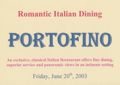 2003 - Caribbean Cruise 7 - Portofino, Romantic Italian Dining