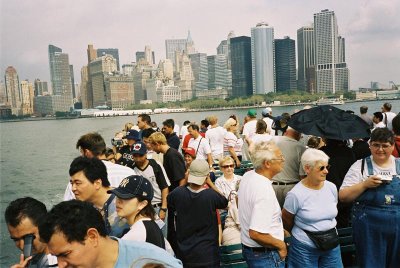 zicht op Manhattan van boot