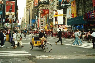 Time Suare met taxifiets