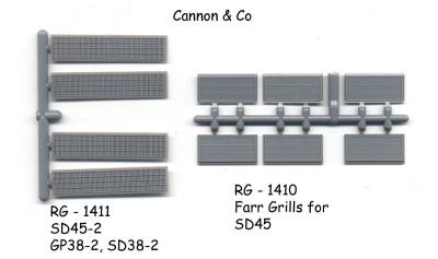 Cannon grills for SD45-2 & SD45 Farr Grills