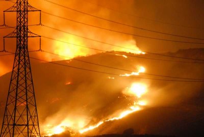 Fire coming towards us Monday Eve Glenn Ranch Rd