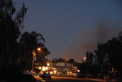 Tuesday 6AM fire behind houses up the block