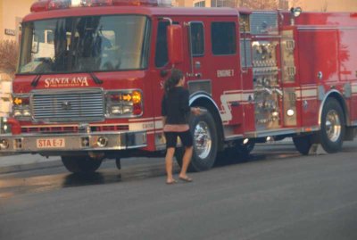 Neighbor delivering food to crews