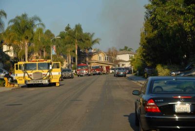 Truck four houses up the street