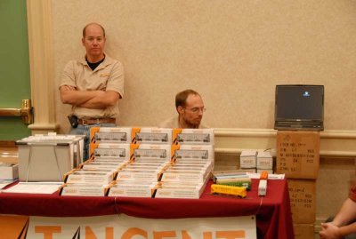 Chad Hewett & Dave Lehlbach man the Tangent Scale Models table