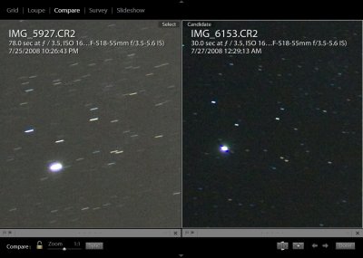 18mm Star Trails:  30 sec and 78 sec