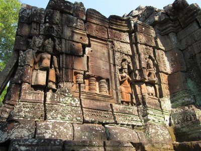 On Angkor Thom wall