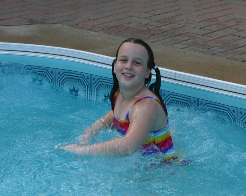 Jazz enjoying the pool