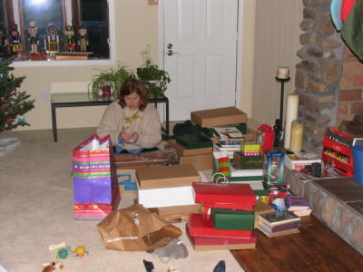 Erin and a plethora of presents